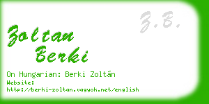 zoltan berki business card